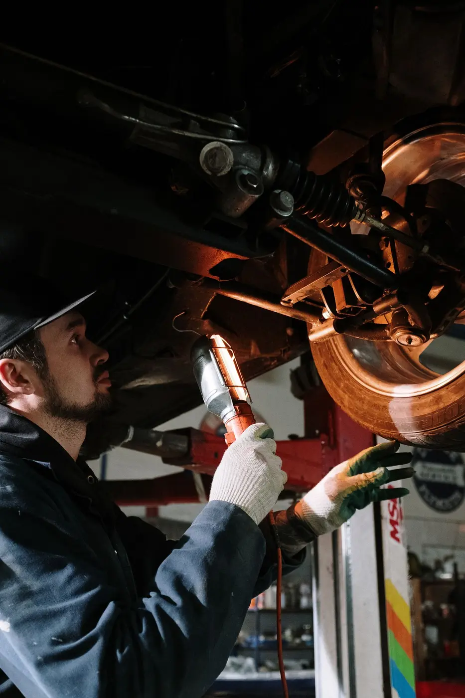 Modern air conditioning equipment prepared for service